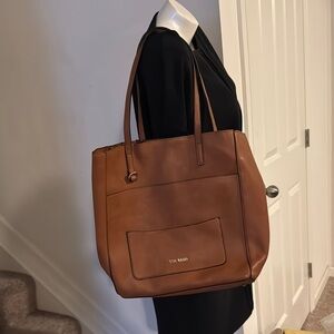 Steve Madden Brown Tote with Minimalist Design & Spacious Interior faux leather